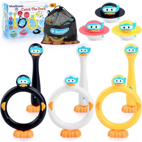 9 PCS Swimming Pool Diving Rings, Summer‎ Pool Duck Pool Diving Toys for Kids - Picture 1 of 7